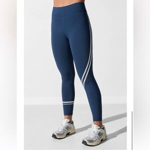Noli Hype Legging Blue Size Medium Deep Marine Reflective Workout Activewear Gym